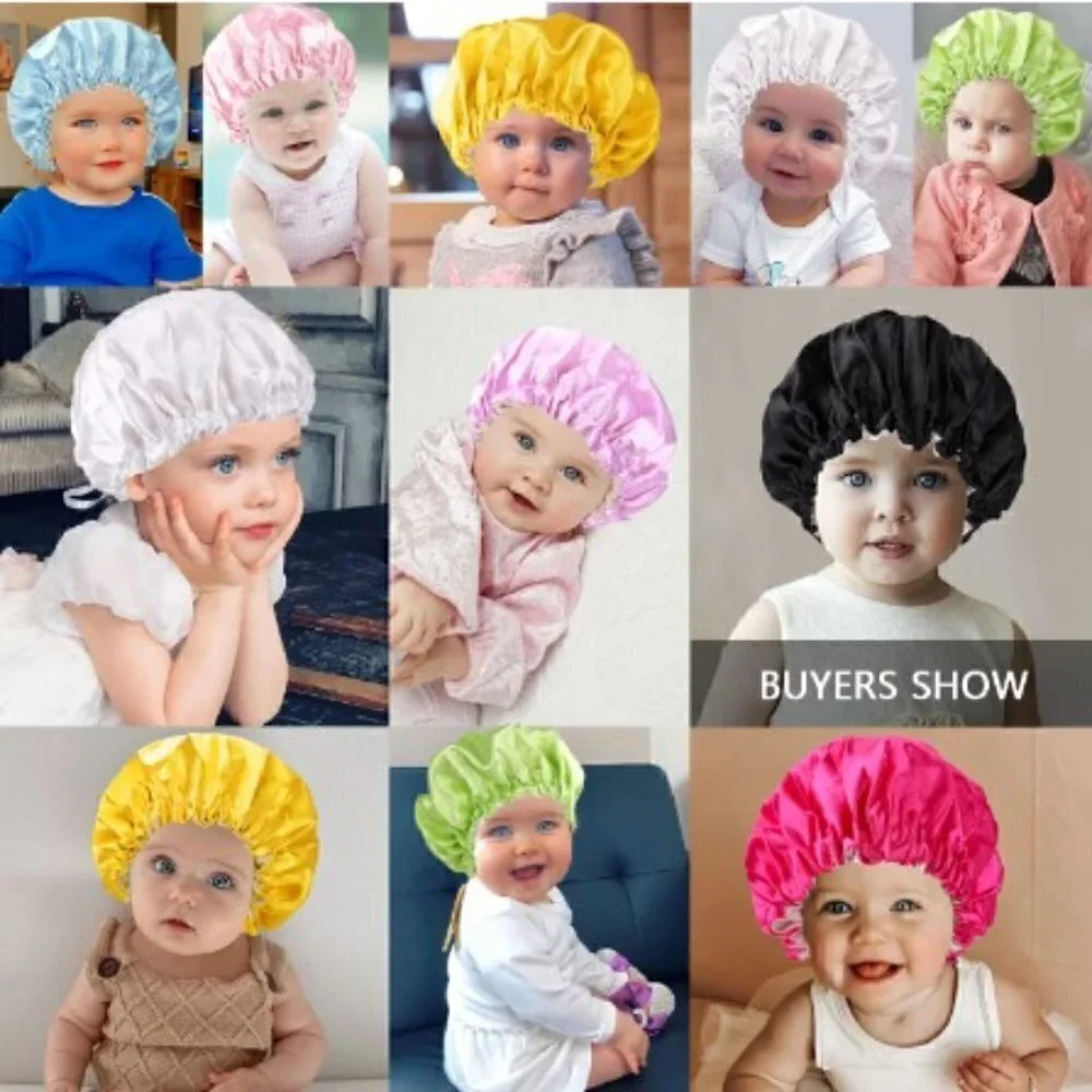 SATIN REVERSIBLE BONNET ADJUSTABLE NIGHT SLEEP CAP COSPLAY COSTUME